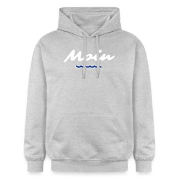 Wi secht Moin nordische Welle - Gildan Unisex Softstyle® Midweight Hoodie - Hellgrau meliert - Vorne - Liana (172cm) & Jaron (178cm)