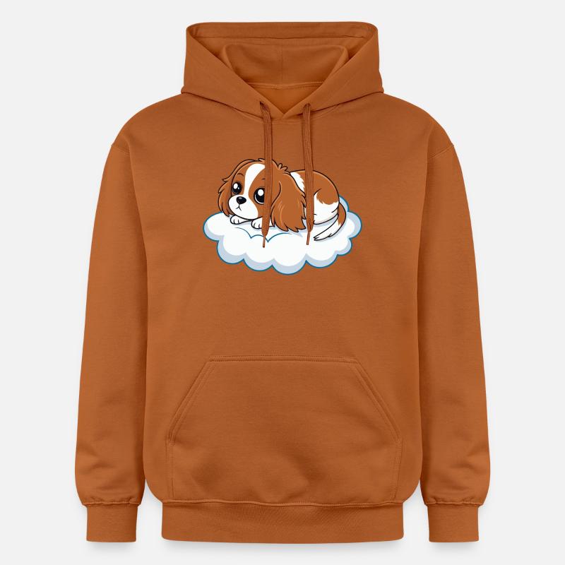 Chiot cavalier rêveur sur un nuage - Sweat à capuche Softstyle® Gildan Unisexe - Athletic Orange