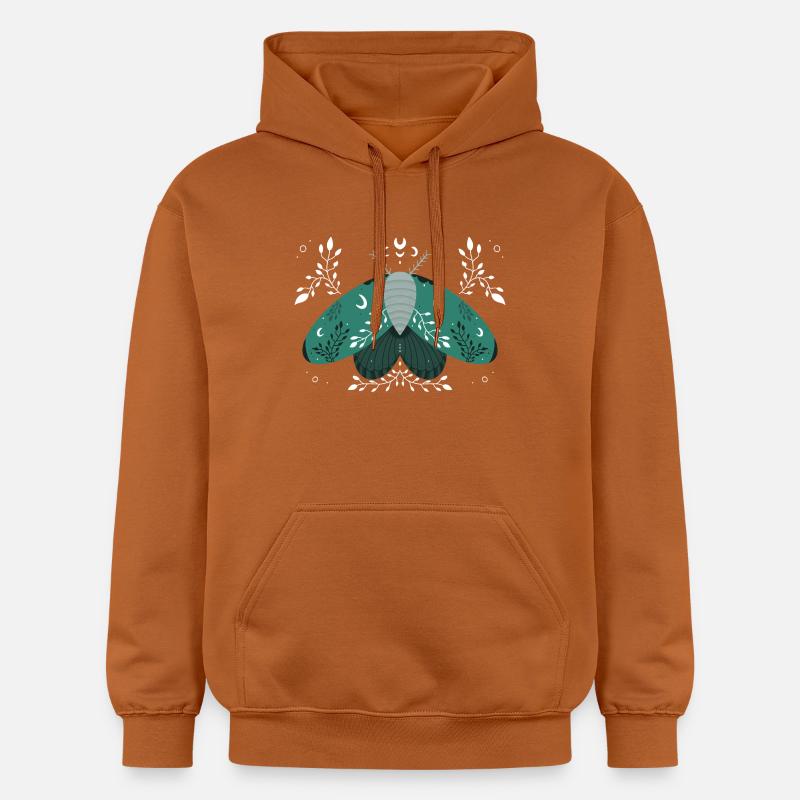Papillon de nuit vert avec feuillage - Sweat à capuche Softstyle® Gildan Unisexe - Athletic Orange