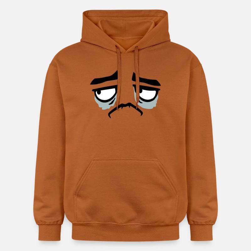Grumpy sad disappointed face funny - Gildan Unisex Softstyle® Midweight Hoodie - Athletic Orange