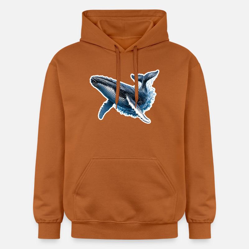 Springender Buckelwal – Dynamische Meeres-Illustra - Gildan Unisex Softstyle® Midweight Hoodie - Athletic Orange