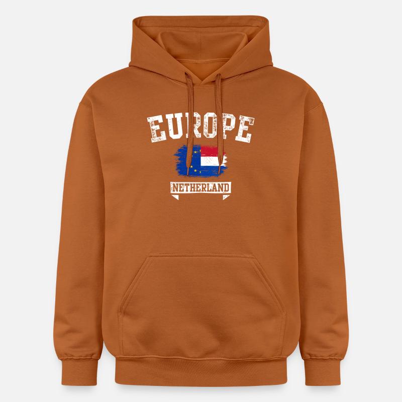 Europe Pays-Bas Drapeau Grunge - Sweat à capuche Softstyle® Gildan Unisexe - Athletic Orange