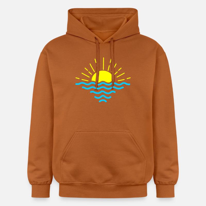 Coucher de soleil vagues bleues - Sweat à capuche Softstyle® Gildan Unisexe - Athletic Orange