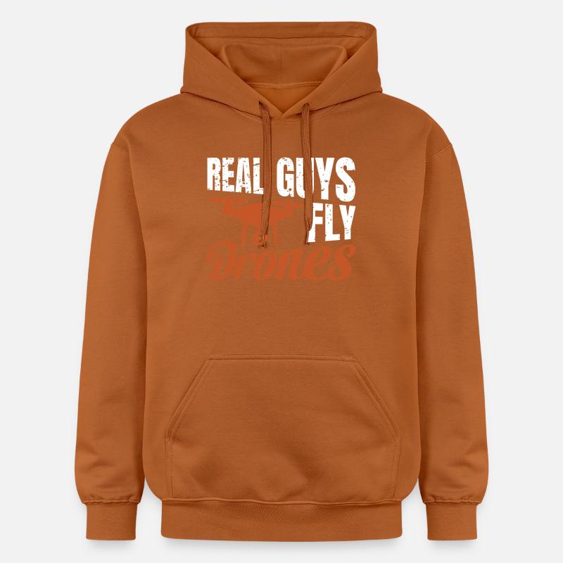 De vrais gars pilotent des drones - Sweat à capuche Softstyle® Gildan Unisexe - Athletic Orange