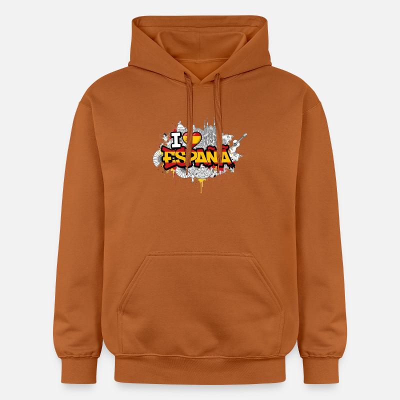 Vibrant Graffiti Espagne drapeau Love Design - Sweat à capuche Softstyle® Gildan Unisexe - Athletic Orange