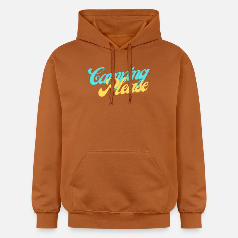 Camping Please Retro Script - Sweat à capuche Softstyle® Gildan Unisexe - Athletic Orange