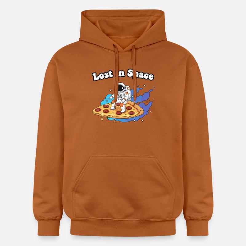 Astronaute sur une pizza dans l’espace - Sweat à capuche Softstyle® Gildan Unisexe - Athletic Orange
