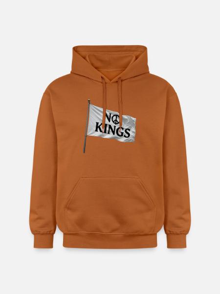 No Kings Flagge Peace-Symbol - Gildan Unisex Softstyle® Midweight Hoodie - Athletic Orange
