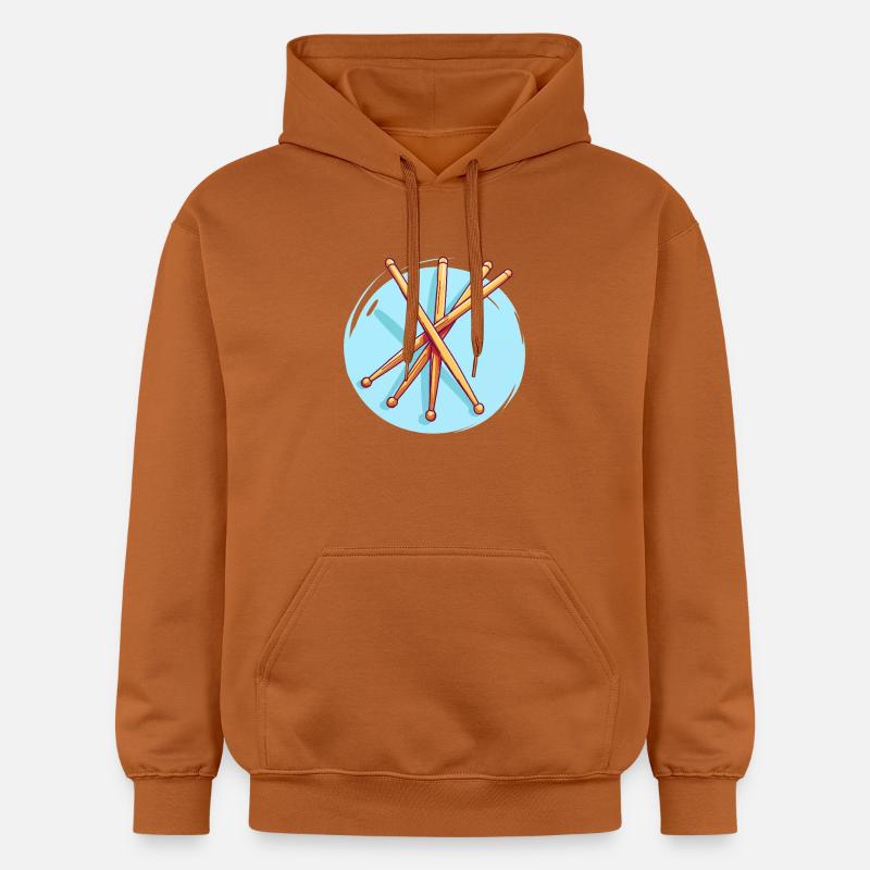 Dessin de baguettes de batterie - Sweat à capuche Softstyle® Gildan Unisexe - Athletic Orange