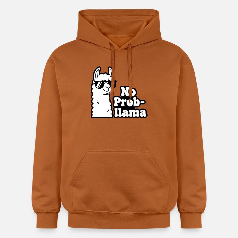 Impression contrastée No Prob Llama - Sweat à capuche Softstyle® Gildan Unisexe - Athletic Orange