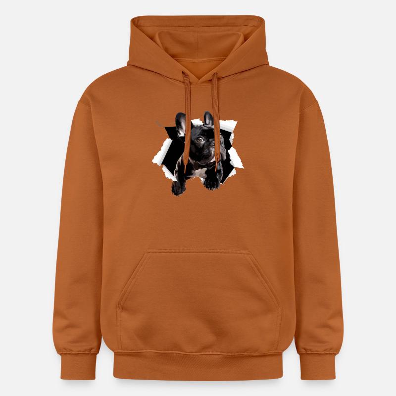 Percée du bouledogue français Drôle - Sweat à capuche Softstyle® Gildan Unisexe - Athletic Orange
