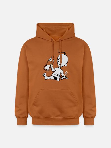 Baby with a milk bottle - Gildan Unisex Softstyle® Midweight Hoodie - Athletic Orange