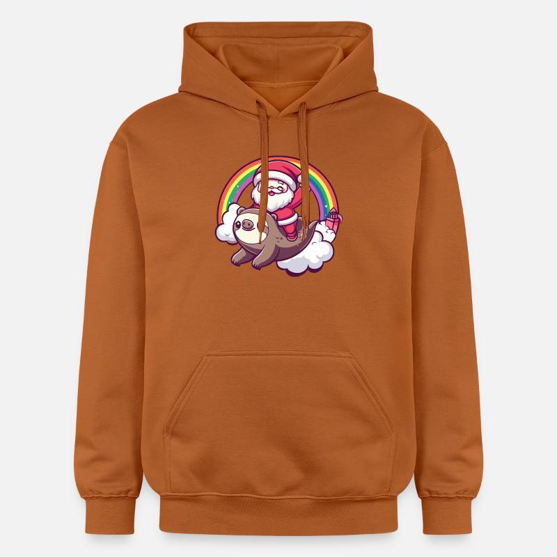 Noël paresseux du Père Noël - Sweat à capuche Softstyle® Gildan Unisexe - Athletic Orange