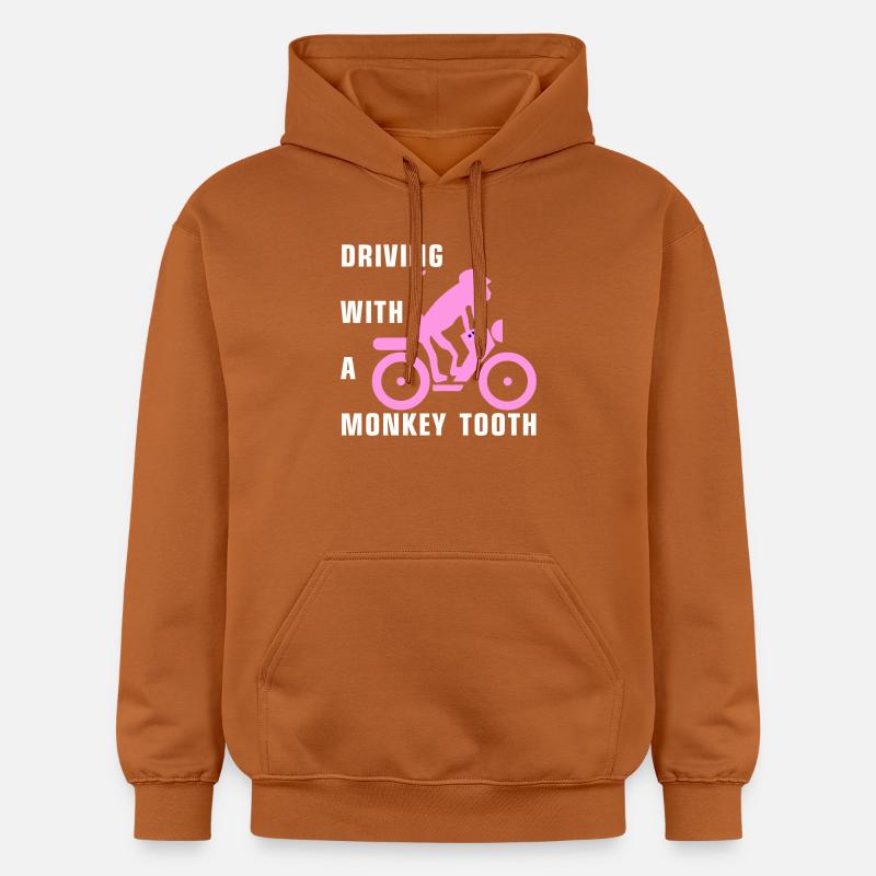Driving with a monkey tooth - Affenzahn - Gildan Unisex Softstyle® Midweight Hoodie - Athletic Orange
