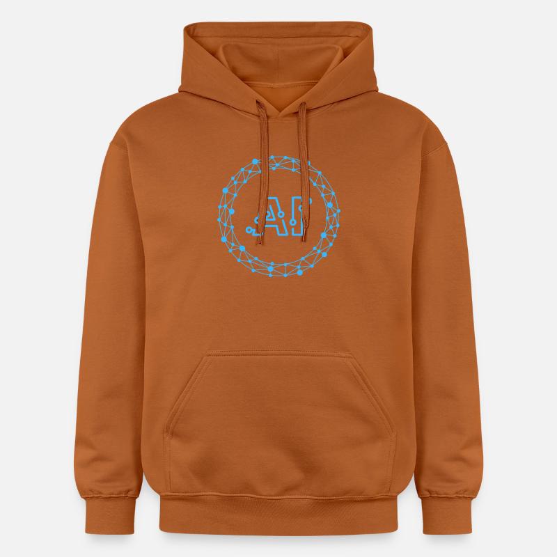 Futuristic AI Data Network Symbol - Sweat à capuche Softstyle® Gildan Unisexe - Athletic Orange