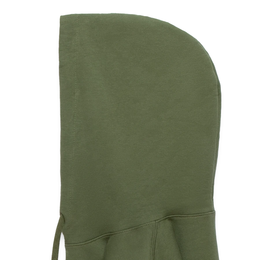 Agrigento badge on a gildan unisex softstyle® midweight hoodie, military green, hood left