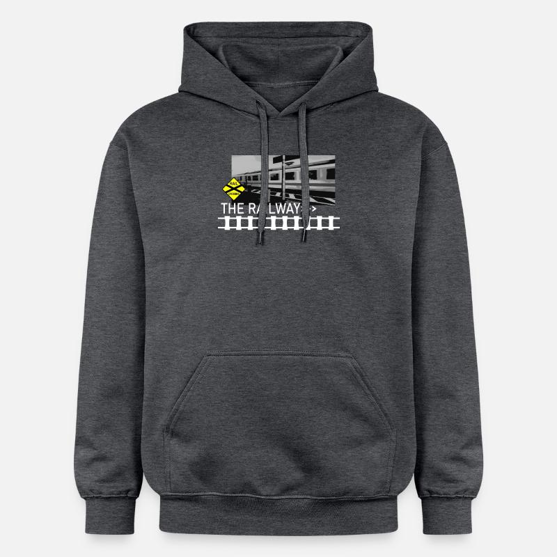 LE CHEMIN DE fer - Sweat à capuche Softstyle® Gildan Unisexe - gris foncé chiné