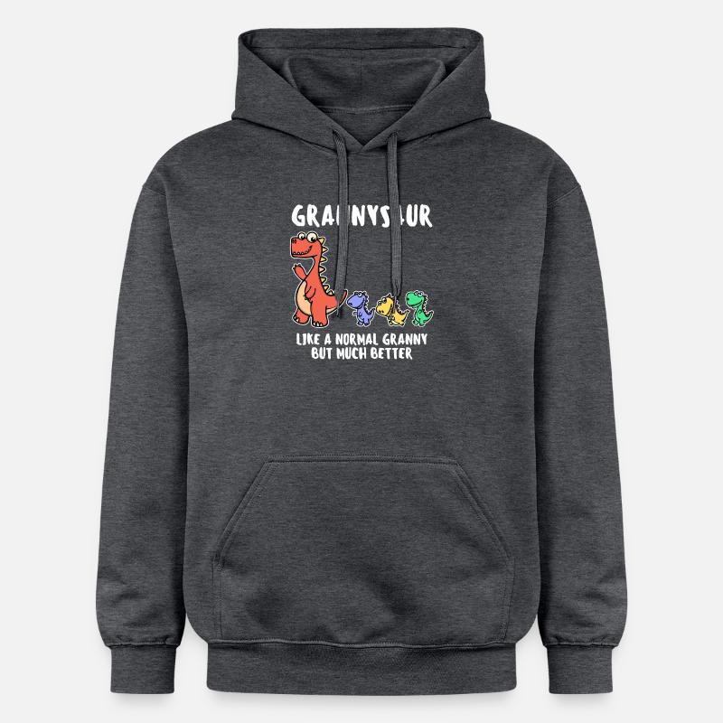 Oma Cool Statement Großmutter Dinosaurier - Gildan Unisex Softstyle® Midweight Hoodie - Dunkelgrau meliert