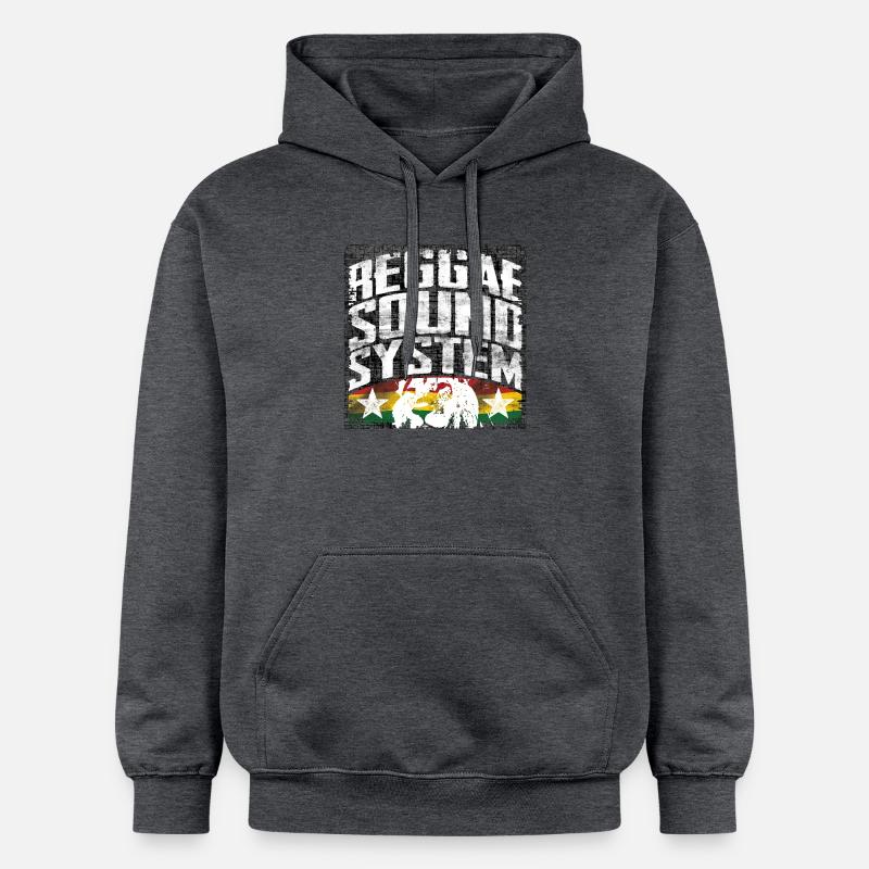 Système de son Reggae - Sweat à capuche Softstyle® Gildan Unisexe - gris foncé chiné