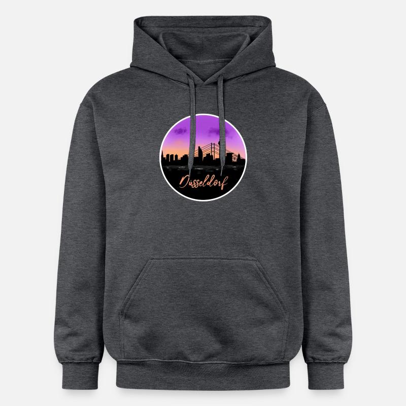 Dusseldorf Fine Skyline - Sweat à capuche Softstyle® Gildan Unisexe - gris foncé chiné