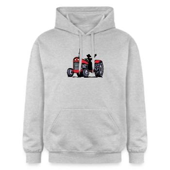 Tracteur agriculteur ferme agriculteur biologique véhicule utilitaire - Sweat à capuche Softstyle® Gildan Unisexe - gris clair chiné - Devant - Liana (172cm) & Jaron (178cm)