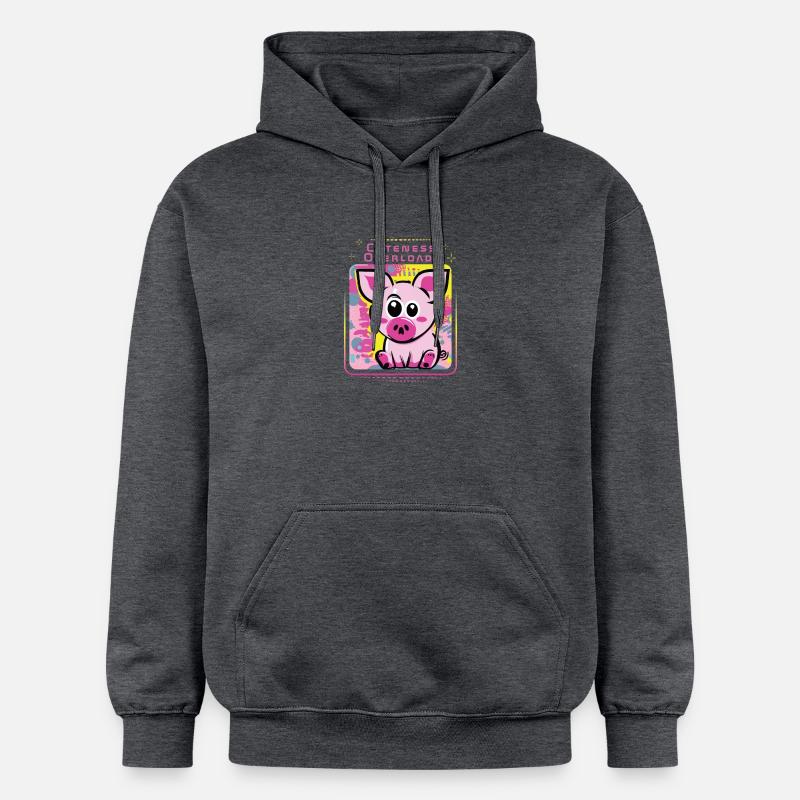 Cochon de boue à libre - Sweat à capuche Softstyle® Gildan Unisexe - gris foncé chiné