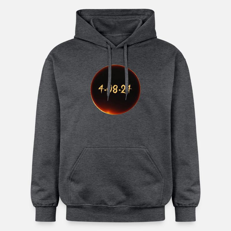 Eclipse de Soleil 2024 - Sweat à capuche Softstyle® Gildan Unisexe - gris foncé chiné