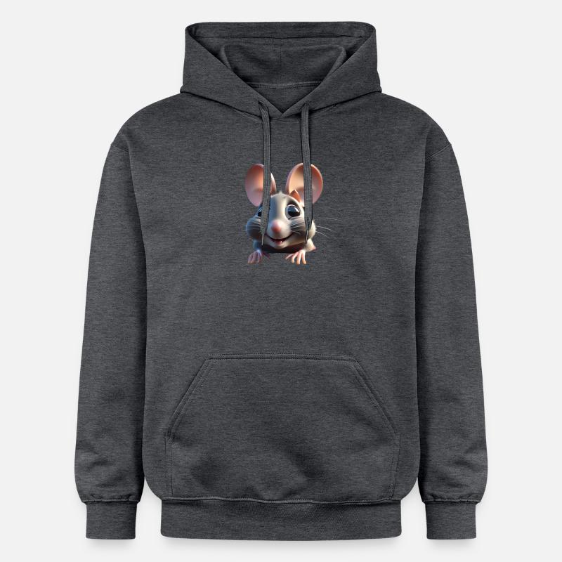 Souris 1 - Sweat à capuche Softstyle® Gildan Unisexe - gris foncé chiné