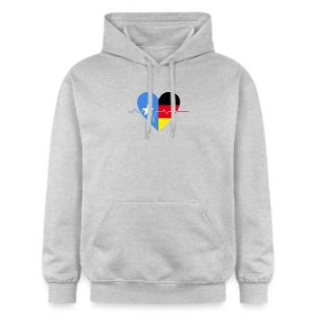 L'amitié entre la Somalie et l'Allemagne est - Sweat à capuche Softstyle® Gildan Unisexe - gris clair chiné - Devant - Liana (172cm) & Jaron (178cm)