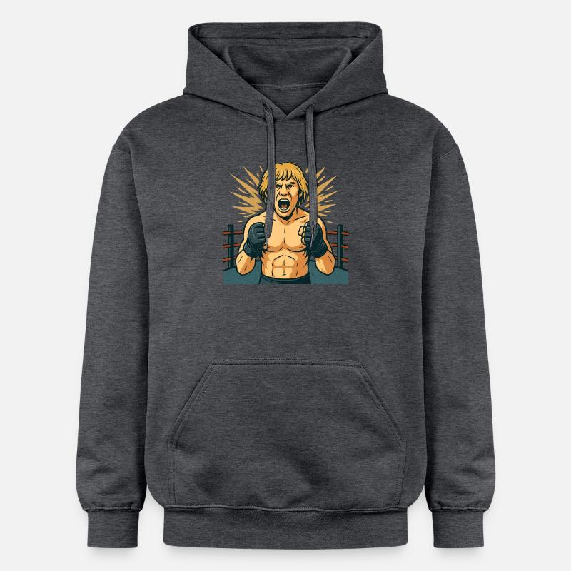 Style de héros de boxe combatif - Sweat à capuche Softstyle® Gildan Unisexe - gris foncé chiné