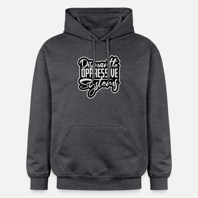 Dismantle Oppressive Systems Aktivismus Statement - Gildan Unisex Softstyle® Midweight Hoodie - Dunkelgrau meliert