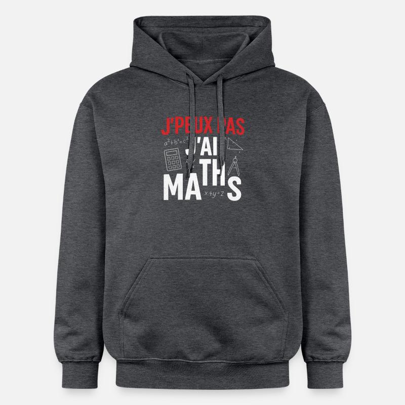 J'peux pas j'ai maths - Sweat à capuche Softstyle® Gildan Unisexe - gris foncé chiné