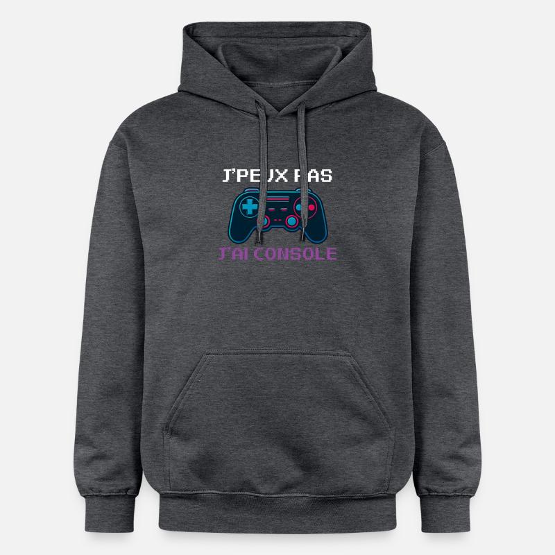 j'peux Pas j'ai Console - Sweat à capuche Softstyle® Gildan Unisexe - gris foncé chiné