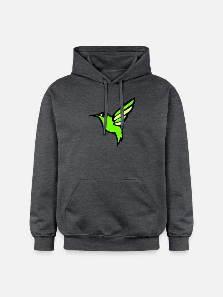 kolibri vogel silhouette - Gildan Unisex Softstyle® Midweight Hoodie - Dunkelgrau meliert