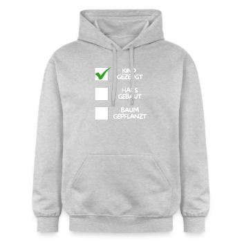 Child conceived ( house built, tree planted) white - Gildan Unisex Softstyle® Midweight Hoodie - light heather grey - Front - Liana (172cm) & Jaron (178cm)