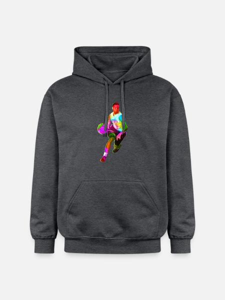 Bunter Basketballer - Gildan Unisex Softstyle® Midweight Hoodie - Dunkelgrau meliert