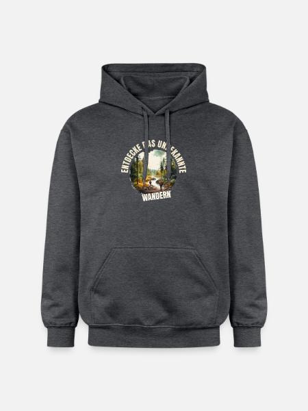 Entdecke das Unbekannte - Gildan Unisex Softstyle® Midweight Hoodie - Dunkelgrau meliert