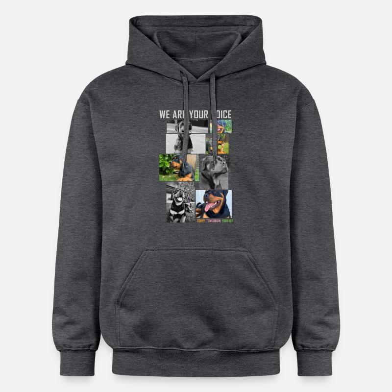 Collage de voix de chien - Sweat à capuche Softstyle® Gildan Unisexe - gris foncé chiné