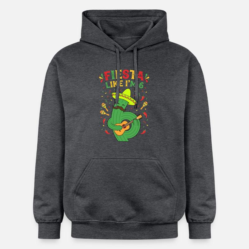 Fiesta comme si j’avais 6 cactus - Sweat à capuche Softstyle® Gildan Unisexe - gris foncé chiné