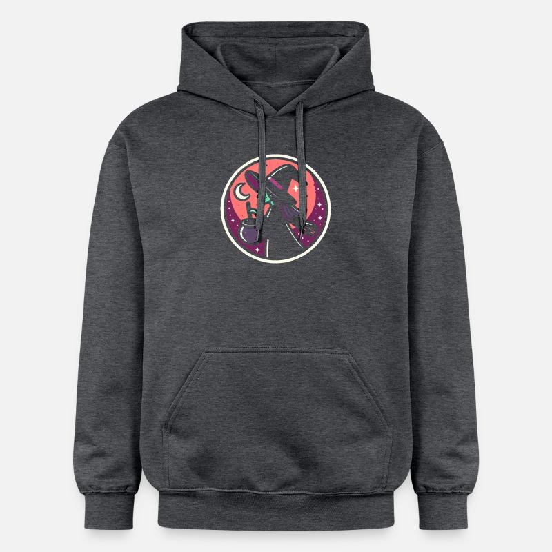 Bande dessinée de sorcière - Sweat à capuche Softstyle® Gildan Unisexe - gris foncé chiné