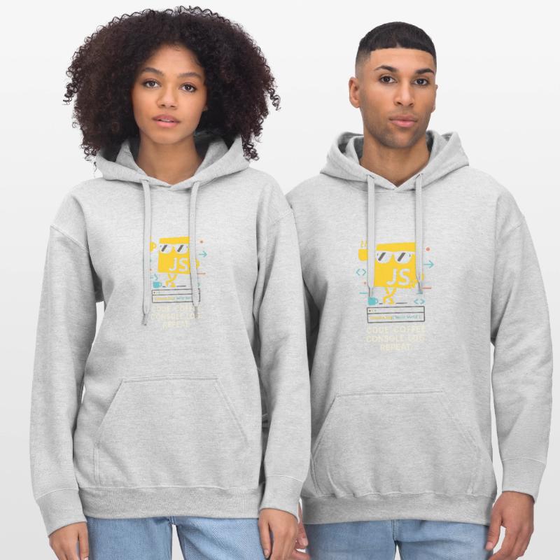 Code Coffee Console.log Repeat JavaScript Program Gildan Unisex Softstyle® Midweight Hoodie
