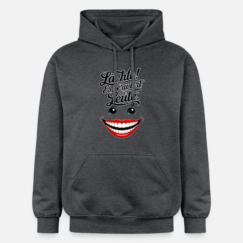 Toujours souriant - Sweat à capuche Softstyle® Gildan Unisexe - gris foncé chiné