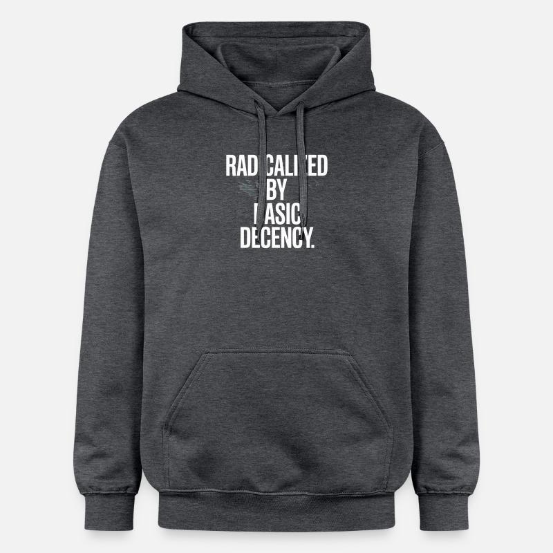 Radicalized By Basic Decency Spruch Protest - Gildan Unisex Softstyle® Midweight Hoodie - Dunkelgrau meliert
