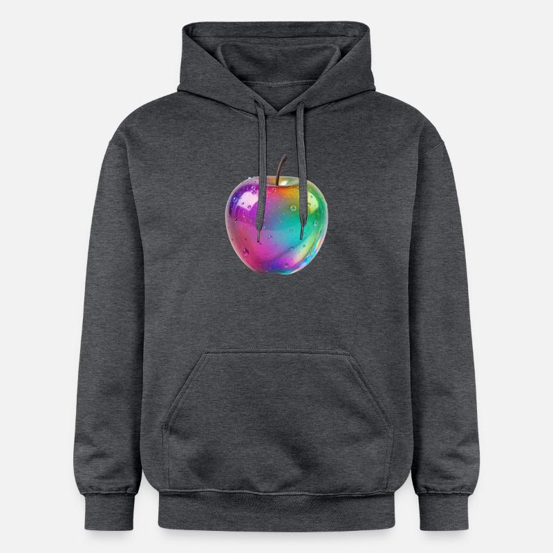 Conception esthétique de la pomme arc-en-ciel - Sweat à capuche Softstyle® Gildan Unisexe - gris foncé chiné