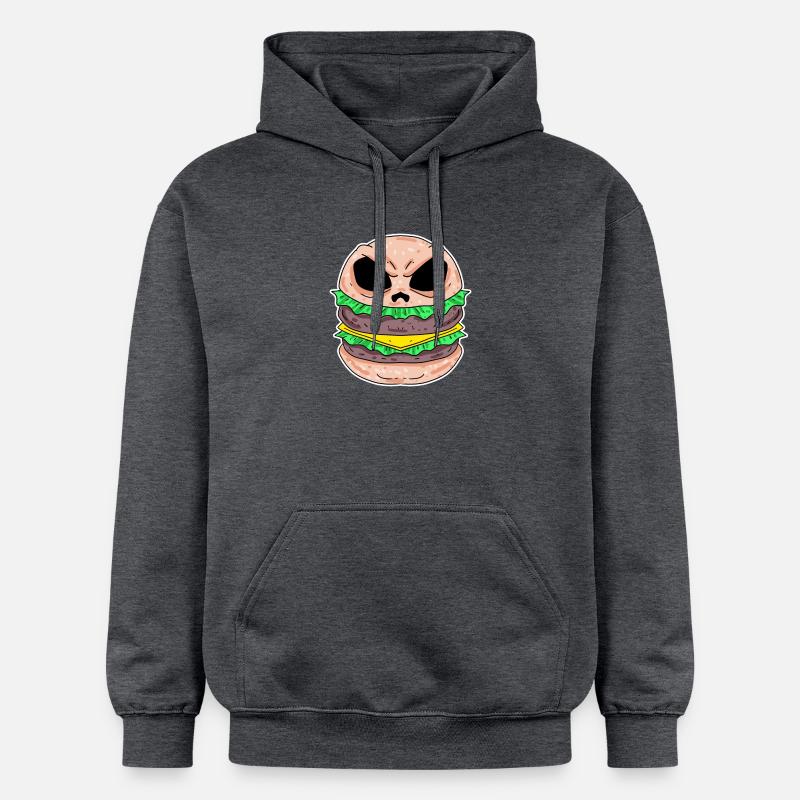 Burger Crâne - Sweat à capuche Softstyle® Gildan Unisexe - gris foncé chiné