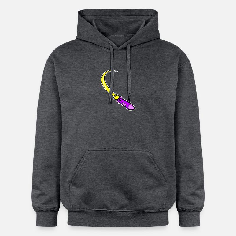 Fusée violette - Sweat à capuche Softstyle® Gildan Unisexe - gris foncé chiné