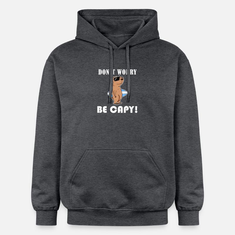 Capybara Capybara gåva - Gildan luvtröja unisex Softstyle® Midweight - mörkgråmelerad