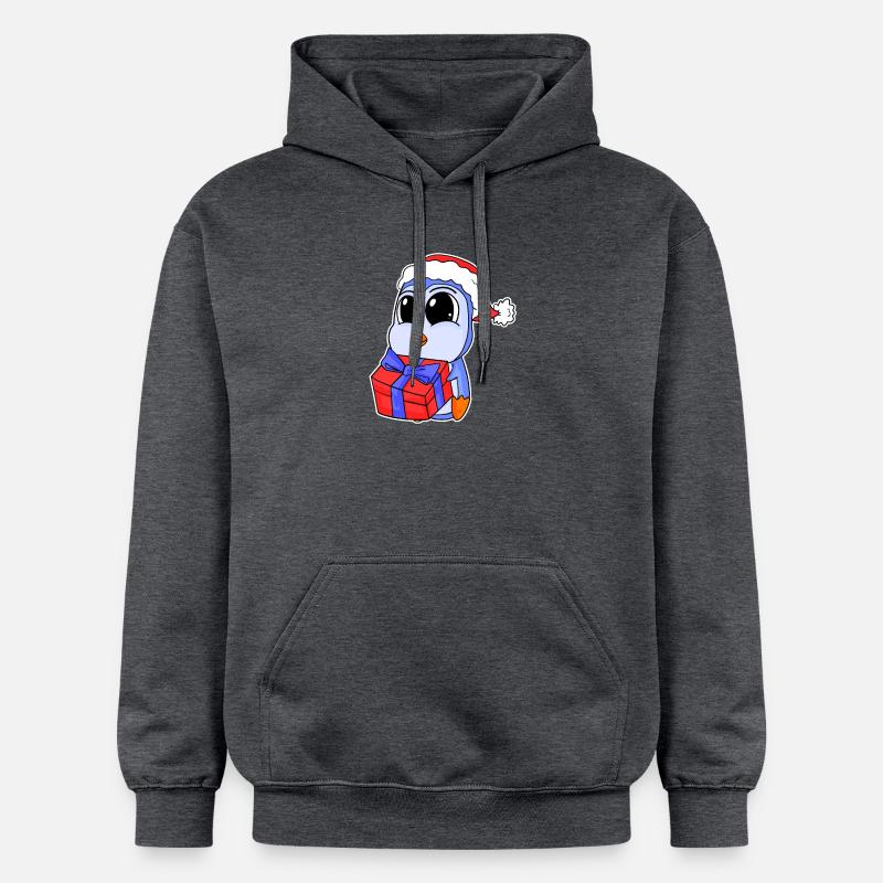 Bébé pingouin Noël - Sweat à capuche Softstyle® Gildan Unisexe - gris foncé chiné