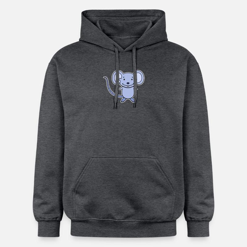 Dessin animé de souris - Sweat à capuche Softstyle® Gildan Unisexe - gris foncé chiné