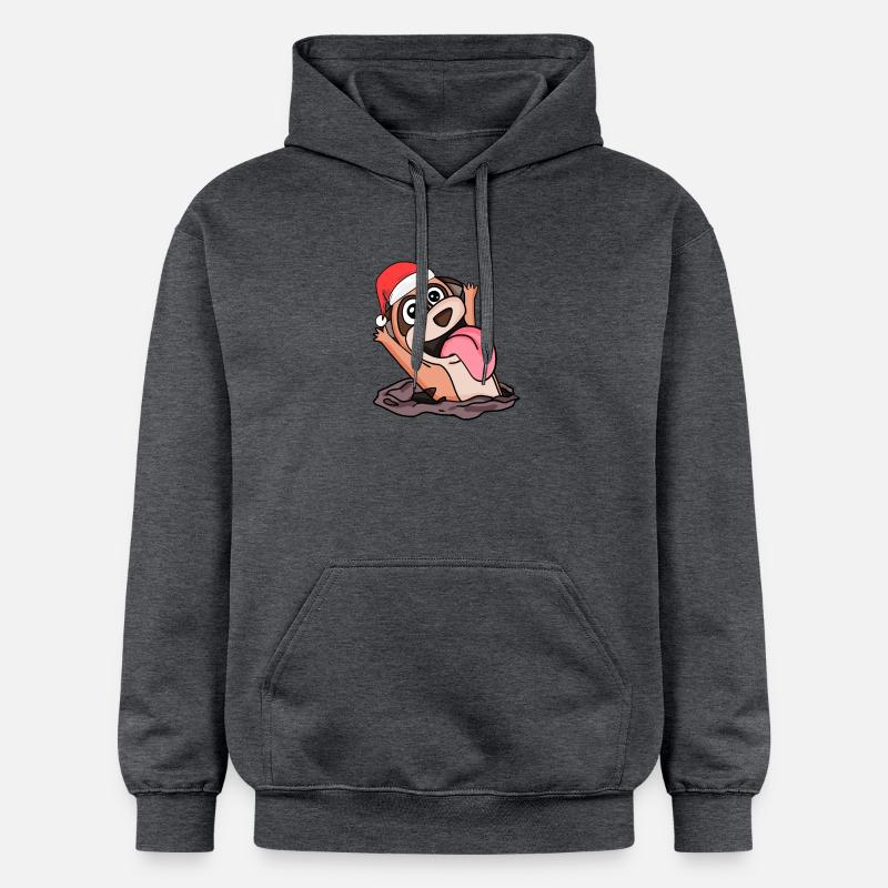 Noël de suricate - Sweat à capuche Softstyle® Gildan Unisexe - gris foncé chiné